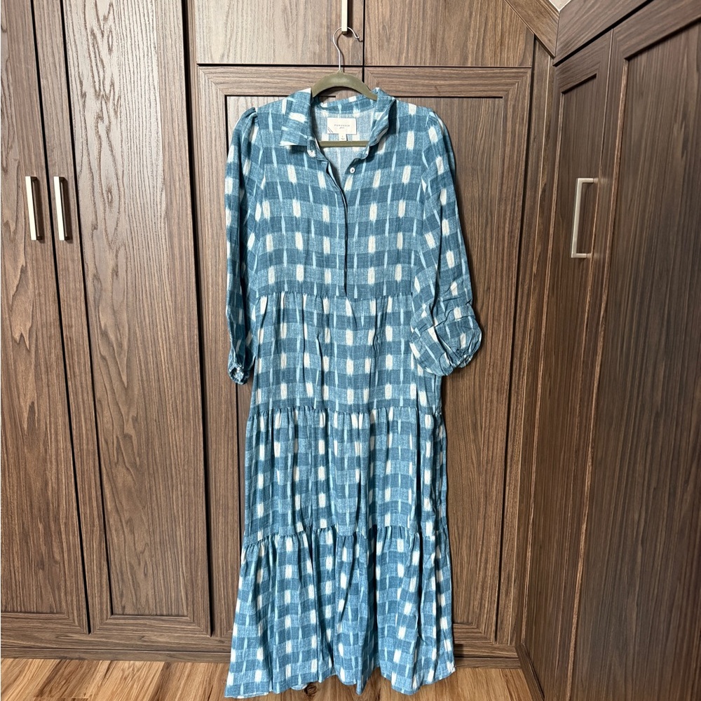 Tuckernuck Pomander Place Blue Ikat Mabel Maxi Dress - Picture 7 of 9